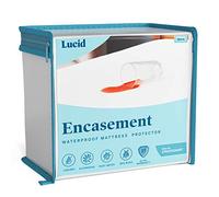 LUCID Encasement Protège-Matelas - Enveloppe complètement Le Matelas pour Une Protection imperméable, Blanc, lit Simple