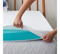 LUCID Housse de surmatelas - Doux et Respirant - Lavable en Machine - Antidérapant (surmatelas Non Inclus) - 90 x 200 cm - 7,5 cm - Blanc