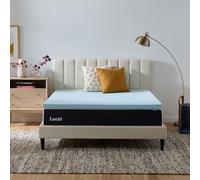 Lucid Surmatelas de 5,1 cm pour lit Double, Mousse à mémoire de Forme infusée de Gel, surmatelas en Mousse à mémoire de Forme pour lit Double, Design ventilé, certifié CertiPur