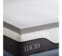 LUCID Surmatelas de 5 cm en Mousse à mémoire de Forme au de Charbon de Bambou - Surmatelas 160 x 190 cm, Gris