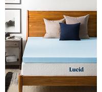 LUCID Surmatelas de 7,6 cm pour Grand lit, Mousse à mémoire de Forme infusée de Gel, surmatelas en Mousse à mémoire de Forme pour Grand lit, Design ventilé, certifié CertiPur