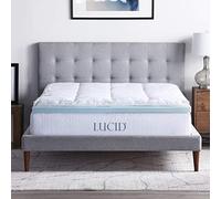 LUCID Surmatelas en Mousse à mémoire de Forme Alternative de 10,12 cm et Gel à mémoire de Forme - Trois surmatelas en Un - King Size