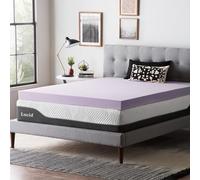 LUCID Surmatelas en Mousse à mémoire de Forme infusée de Lavande de 10,2 cm, Design ventilé, Grand lit