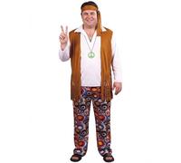 LUCIDA Déguisement grande taille hippie marron et blanc homme