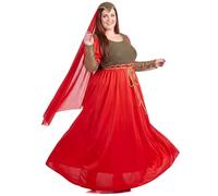 LUCIDA Déguisement grande taille médiéval rouge femme