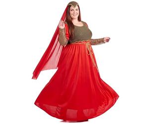 LUCIDA Déguisement grande taille médiéval rouge femme