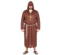 LUCIDA Déguisement moine marron clair grande taille homme
