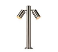 LUCIDE ARNE-LED - Borne extérieur - Ø 6,3 cm - LED - GU10 (MR16) - 2x5W 2700K - IP44 - Chrome Dépoli