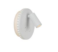 LUCIDE BENTJER - Lampe de chevet/Applique mural - Ø 14 cm - LED - 3000K - Blanc