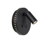 LUCIDE BENTJER - Lampe de chevet/Applique mural - Ø 14 cm - LED - 3000K - Noir