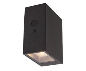 Lucide BOLTON - Applique murale- Énergie Solaire - LED Dim. - 1x1W 3000K - IP54- Détecteur De Mouvement & Jour/Nuit - Noir