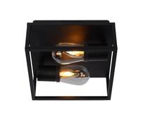 LUCIDE CARLYN - Plafonnier Salle de bains - 2xE14 - IP54 - Noir