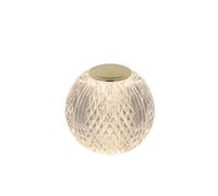 Lucide CINTRA - Lampe de table Rechargeable - Batterie - Ø 11 cm - LED Dim. - 1x2W 2700K - 3 StepDim - Transparent
