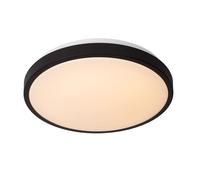 LUCIDE DASHER - Plafonnier Salle de bains - Ø 34,8 cm - LED - 1x18W 2700K - IP44- Détecteur De Mouvement & Jour/Nuit - Noir