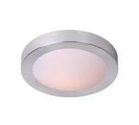 Plafonnier rond pour salle de bains en aluminium brossé IP44 Bath gris gris Incolore