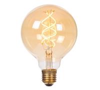 LUCIDE G95 - Ampoule filament - Ø 9,5 cm - E27-1x4,9W 2200K - Ambre