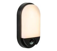 LUCIDE HUPS IR - Applique murale Intérieur/Extérieur - LED - 1x10W 3000K - IP54- Détecteur De Mouvement & Jour/Nuit - Noir
