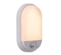 LUCIDE HUPS IR - Applique murale Intérieur/Extérieur - LED - 1x10W 3000K - IP54- Détecteur De Mouvement & Jour/Nuit - Blanc