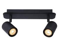 LUCIDE LENNERT - Spot plafond Salle de bains - LED Dim. - GU10 (MR16) - 2x5W 3000K - IP44 - Noir