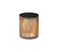 LUCIDE PINGI Lampadaire rechargeable pour intérieur/extérieur, avec batterie, Ø 33,5 cm, LED 3 StepDim, 1 x 3 W 3000 K, IP44, taupe