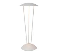 LUCIDE Renee Rechargeable Outdoor Table Lamp, Battery, Diameter 12.3 cm, LED Dim. 1 x 2.2 W 2700 K/3000 K, IP54, with Wireless Charging Station, White