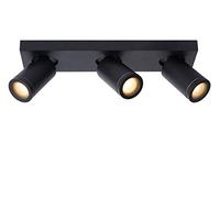 LUCIDE TAYLOR - Spot plafond Salle de bains - LED Dim to warm - GU10 (MR16) - 3x5W 2200K/3000K - IP44 - Noir