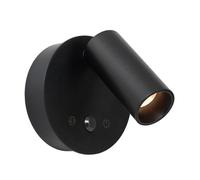 Lucide TONI - Spot mural/Applique mural Rechargeable - Batterie/Piles - Ø 8,1 cm - LED Dim. - CCT - 1x2W 2700K/4000K - Détecteur De Mouvement (désactivable) - Magnétique - Noir