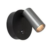 Lucide TONI - Spot mural/Applique mural Rechargeable - Batterie/Piles - Ø 8,1 cm - LED Dim. - CCT - 1x2W 2700K/4000K - Détecteur De Mouvement (désactivable) - Magnétique - Fer gris