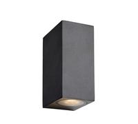 Lucide ZORA-LED - Spot Mural Extérieur - LED Dim. - GU10 - 2x5W 3000K - IP44 - Noir