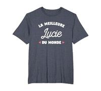 Lucie Le Meilleur du Monde pour Lucie T-Shirt, Homme Grandes Tailles, Bleu Chiné, 4X Tall