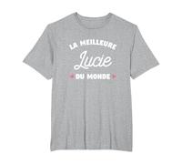 Lucie Le Meilleur du Monde pour Lucie T-Shirt, Homme Grandes Tailles, Gris Chiné, 3X Tall