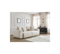 Canapé droit convertible coffre LUCIEN gros côtelé doux beige BOBOCHIC 3 places Beige