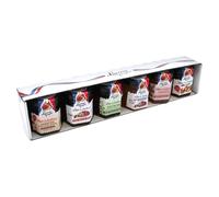 Lucien Georgelin - Assortiment découverte de 6 pâtes à tartiner 45g : chocolat blanc / 16% de noisettes/amande/pistache/sans sucre ajouté / 40% de noisettes...