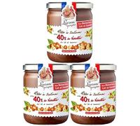 Lucien Georgelin Lot 3 pots 400g Pâte à tartiner 40% noisettes du Lot et Garonne et cacao