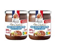 Lucien Georgelin-Lot de 2 pots Pâte à tartiner sans sucre ajouté 20% noisette et chocolat 400g - Nutriscore A
