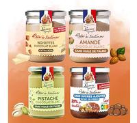 Lucien Georgelin - Lot de 4 Pâtes à Tartiner - Sans Huile de Palme - Noisettes Françaises - Pistache Chocolat Blanc, Amande Chocolat Blanc - Reconnues Saveurs de l'Année 2026 - Fabrication Française