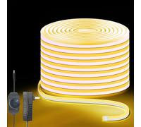 Lucienstar Bande LED néon Dimmba étanche Blanc chaud 10 m | 3000 K, découpable, 24 V, intensité variable en continu, barre lumineuse en silicone, pour intérieur, cuisine