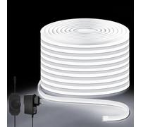 Lucienstar Bande LED néon Dimmba étanche Blanc froid 10 m | 6000 K, découpable, 24 V, intensité variable en continu, barre lumineuse en silicone, pour intérieur, cuisine