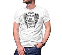 Lucifer Morningstar What is It That You Truly Really Desire T-Shirt Blanc pour Les Hommes Size L