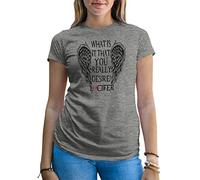 Lucifer Morningstar What is It That You Truly Really Desire T-Shirt Femme Gris Size L