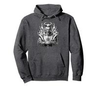 Lucifer Satan Occulte Belzébuth Démon Sweat à Capuche, Unisexe pour Adultes, Chiné Foncé, XL