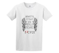 Lucifer The Fallen Angel Awesome Illustration Artwork Casual Round Neck T Shirt White 3XL