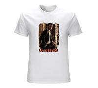 Lucifer TV Show Poster Art Pattern Men's T-Shirt Unisex White Cotton Hip Hop Print Tee Shirts L