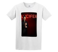 Lucifer TV Show Poster Men's T-Shirt Unisex White Cotton Hip Hop Print Tee Shirts XL