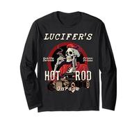 Lucifer's Hipster Squelette Hot Rod Rockabilly Retro Garage Manche Longue