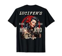 Lucifer's Super Hot Rod Pinup Girl Rockabilly Garage Rétro T-Shirt