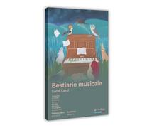 Lucio Corsi Poster de l'album de musique Bestiario Musicale Couverture Liste de pistes Élégant Cadeau pour les fans de rap Décoration murale Impression sur toile pour salon chambre à coucher 20