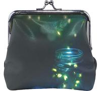 Lucioles dans Un Bocal en Verre sur Une Pochette Sombre Petit Portefeuille - Portefeuilles Porte-Monnaie à Changement de Baiser pour Femme Fille