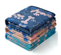 luciphia Couverture en Peluche Ultra-Souple pour Chien/Chat 3 Pièces Pattes D'os Medium (76 * 52cm)