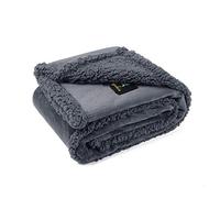 luciphia Couverture Imperméable pour Chat Chien Couche Double Anti-Pipi Anti-Liquide Couvertures de Animaux Gris Foncé S (71 * 100CM)